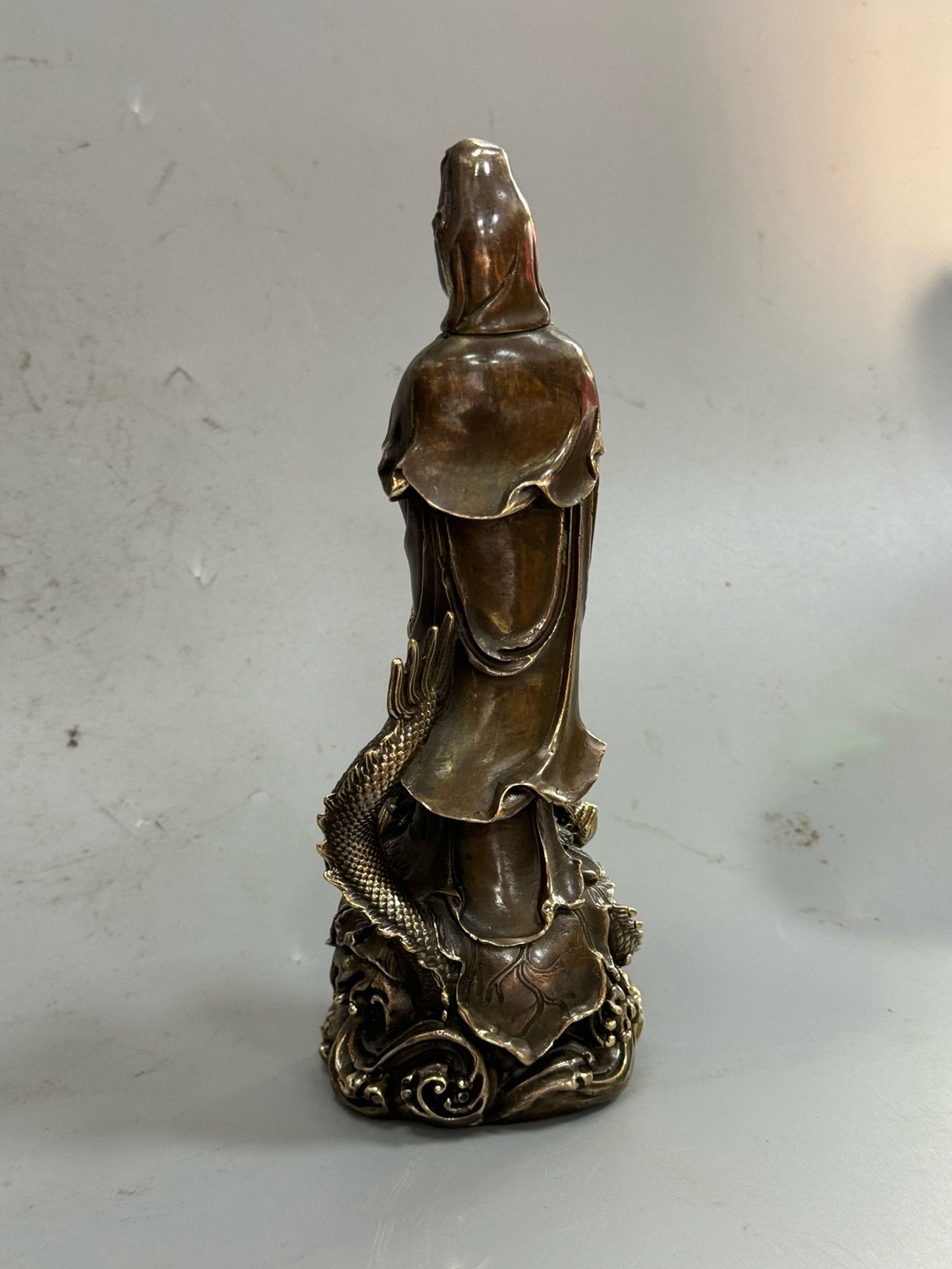 Pure copper antique imperial dragon Guanyin