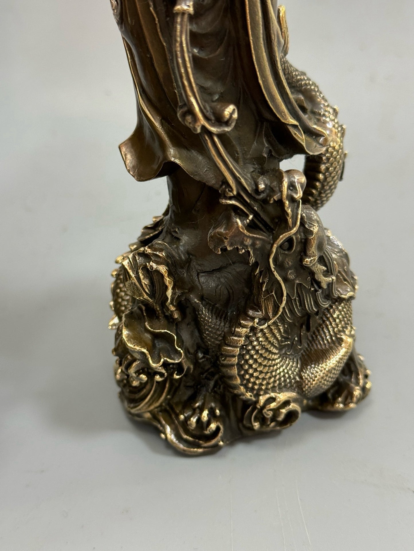 Pure copper antique imperial dragon Guanyin