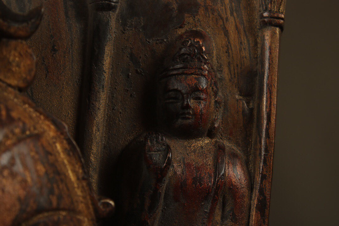 Chinese antique pure copper Guanyin two disciples