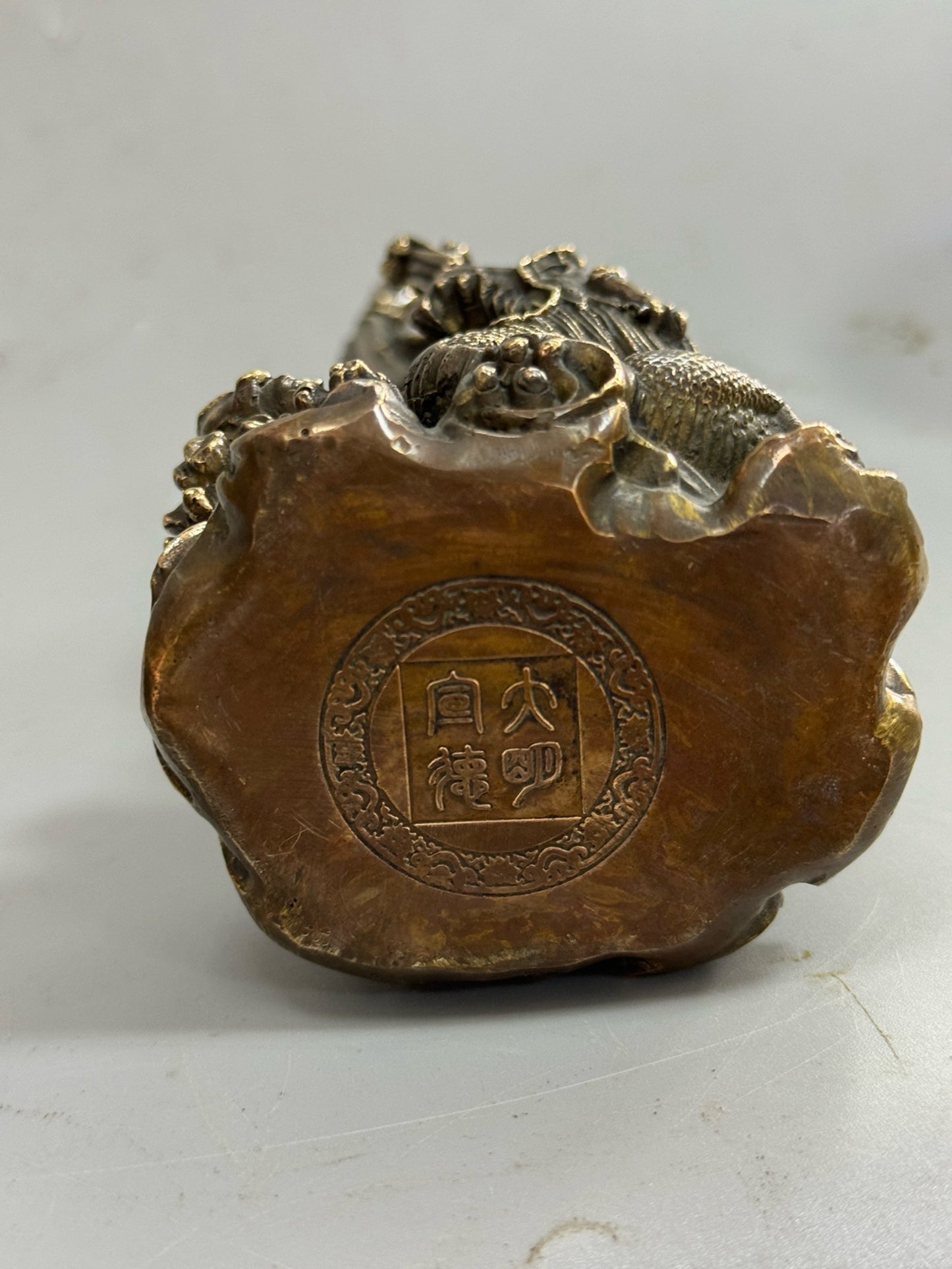 Pure copper antique imperial dragon Guanyin