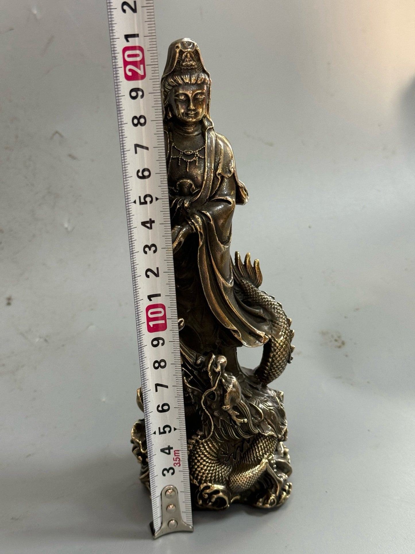 Pure copper antique imperial dragon Guanyin