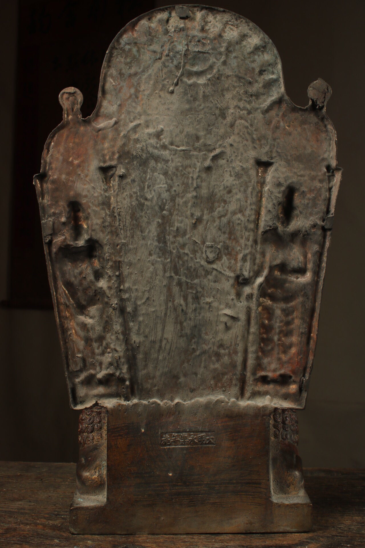 Chinese antique pure copper Guanyin two disciples