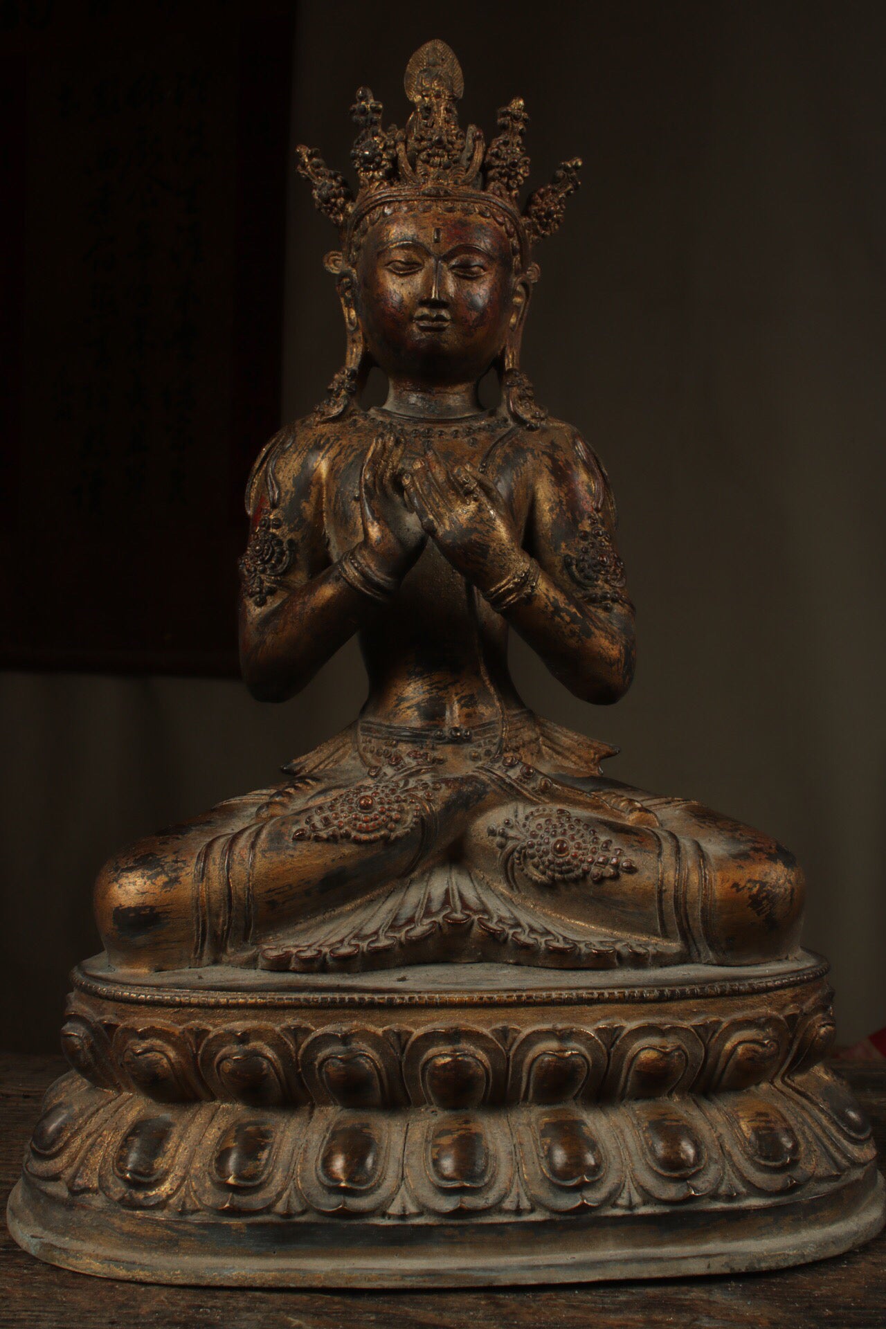 Chinese antique pure copper Maitreya