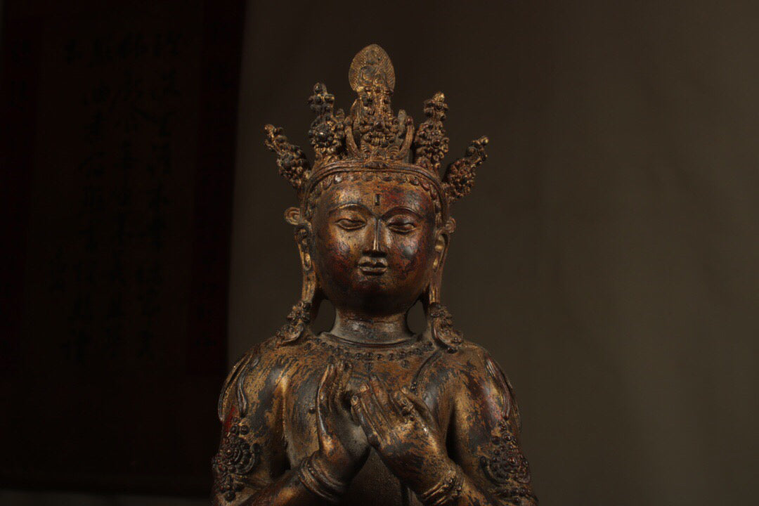 Chinese antique pure copper Maitreya