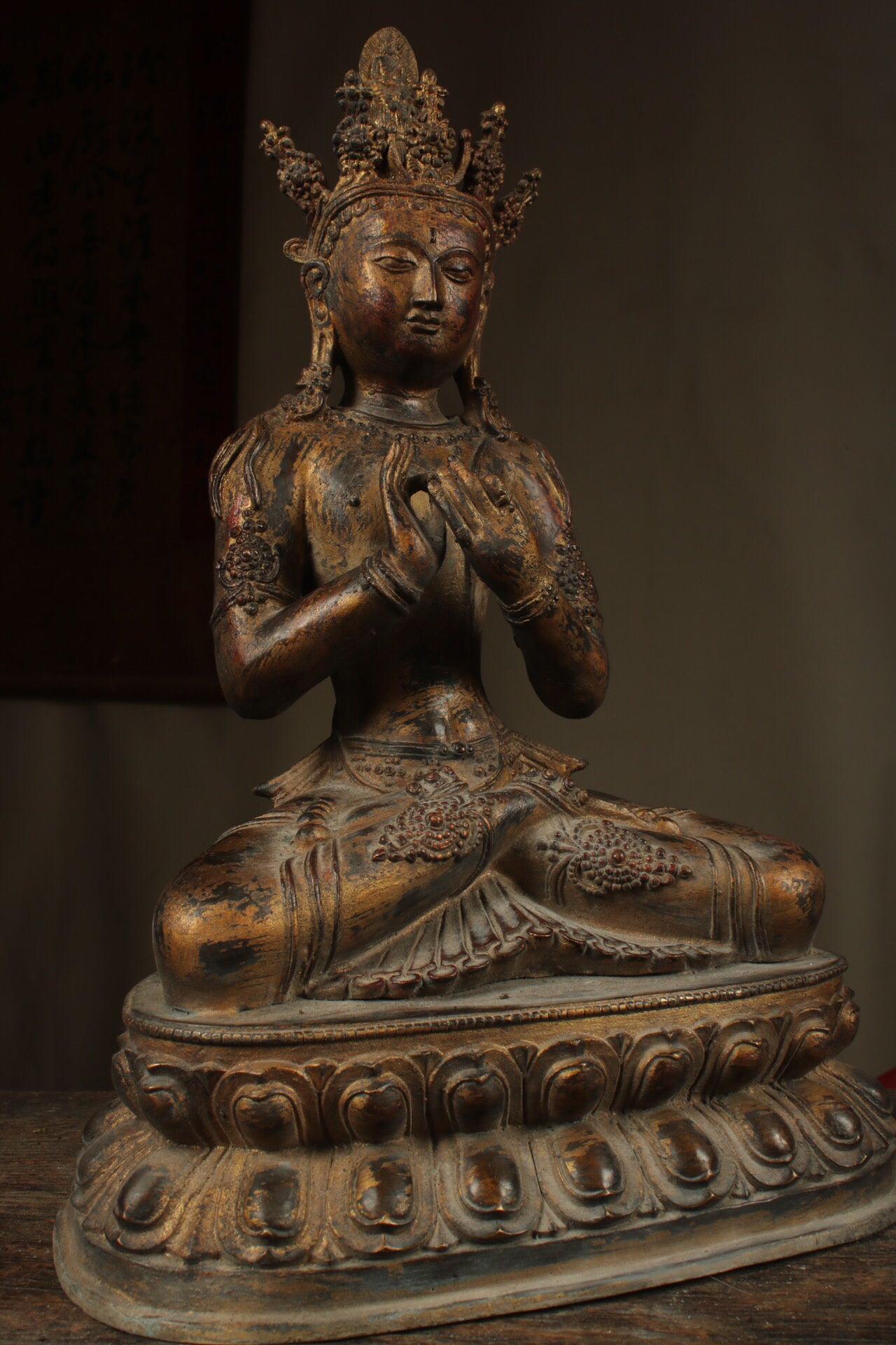 Chinese antique pure copper Maitreya