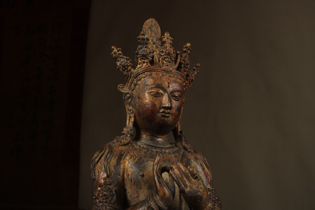 Chinese antique pure copper Maitreya