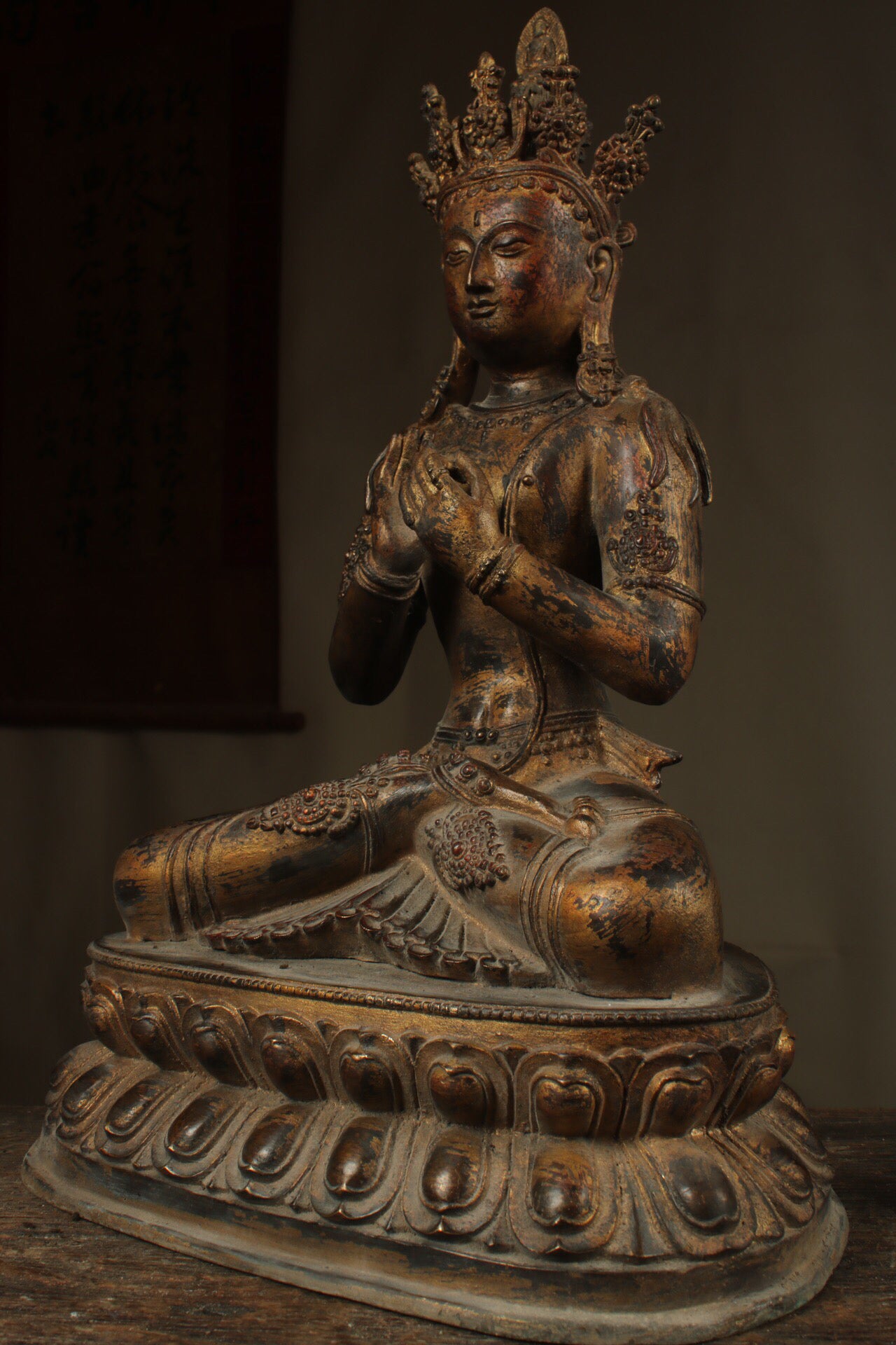 Chinese antique pure copper Maitreya