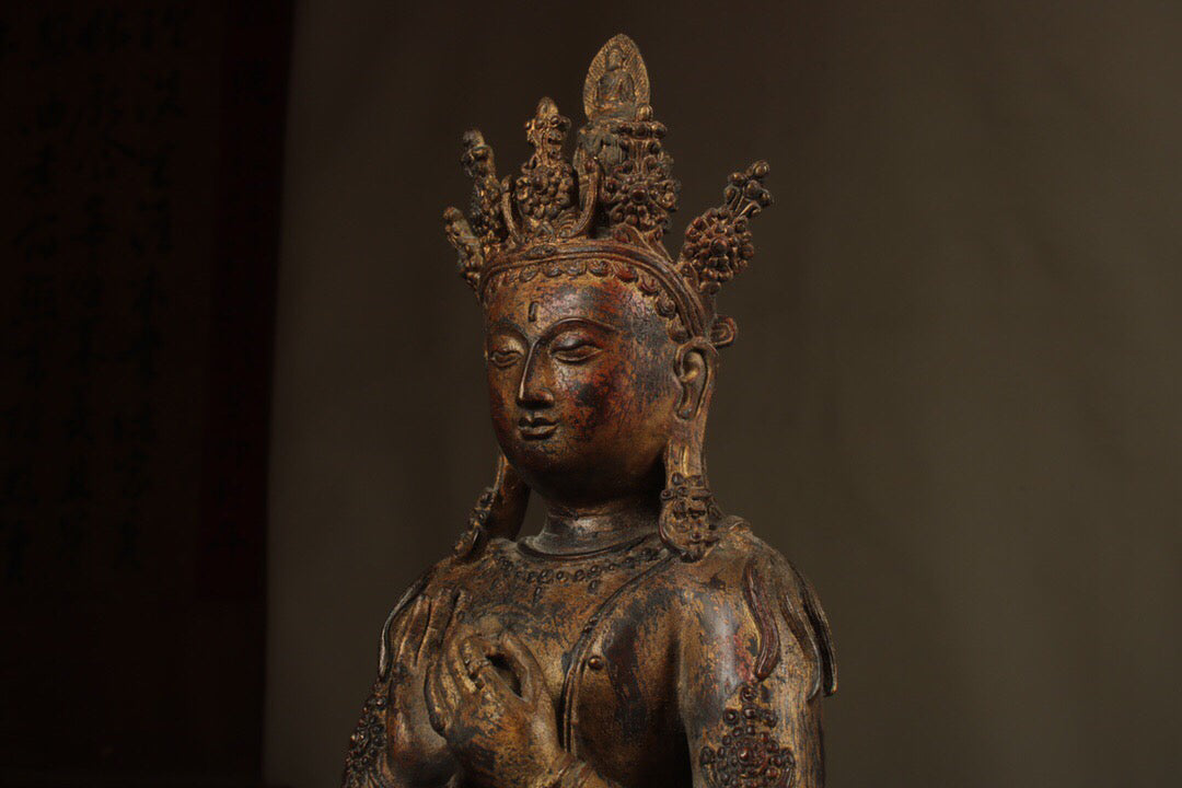 Chinese antique pure copper Maitreya