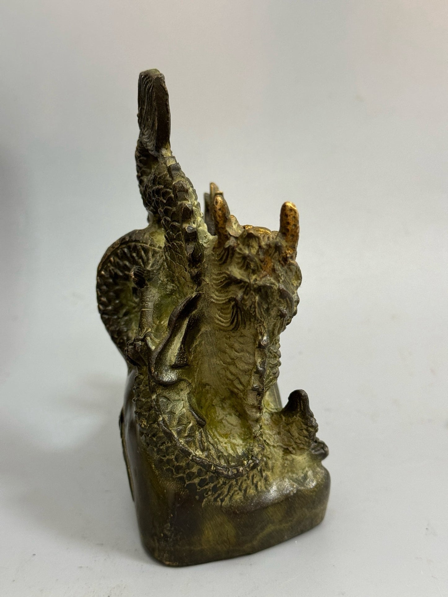 Pure copper antique gilded fire avoiding dragon