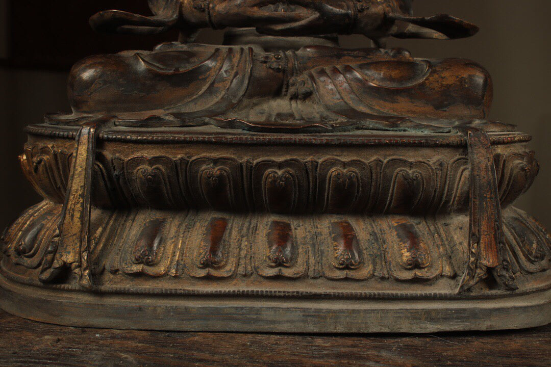 Chinese antique bronze longevity Buddha