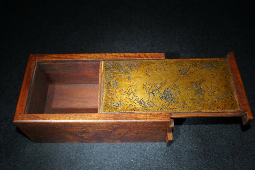 Chinese antique rosewood jewelry box