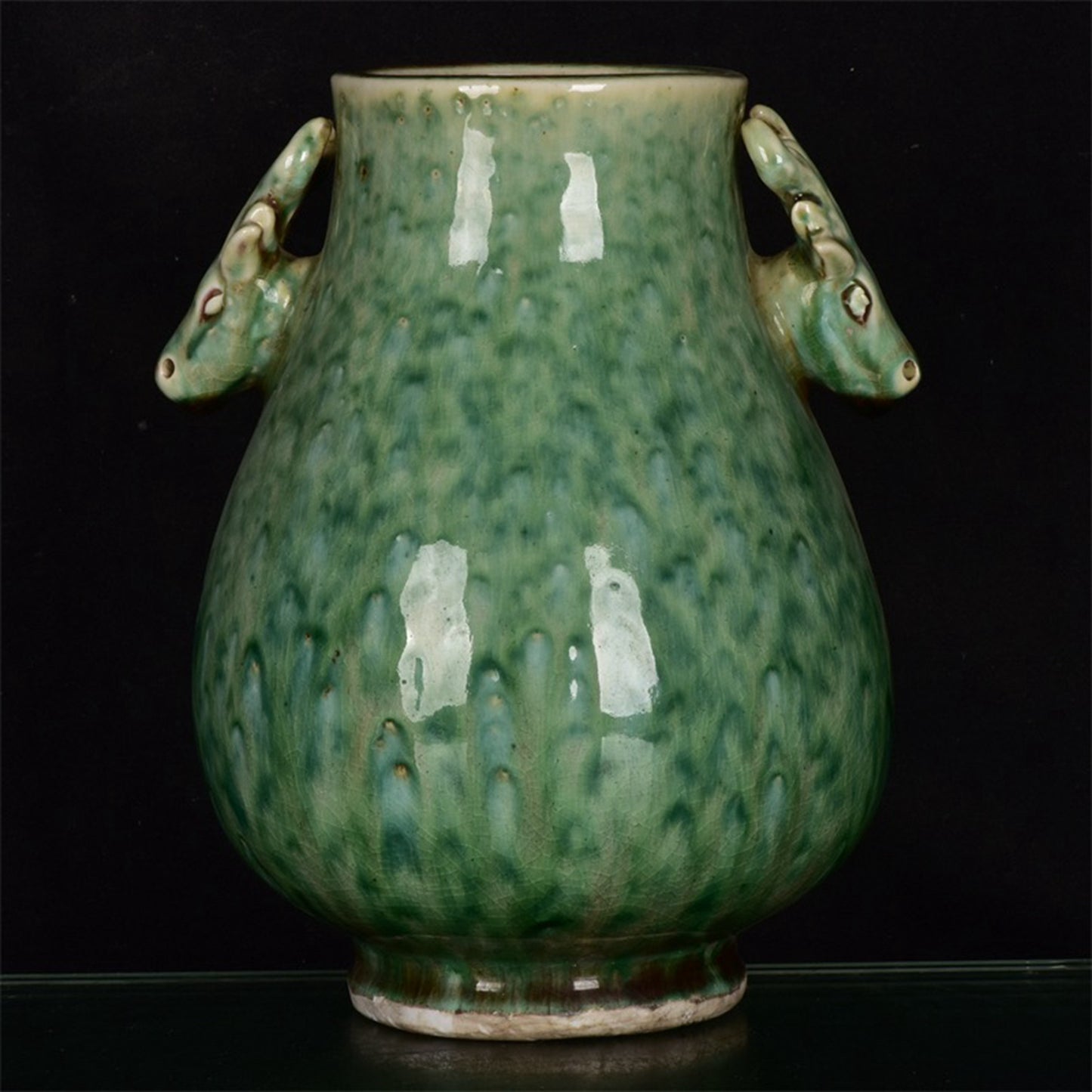 Chinese Antique Beauty Drunken Double Eared Deer Head Zun