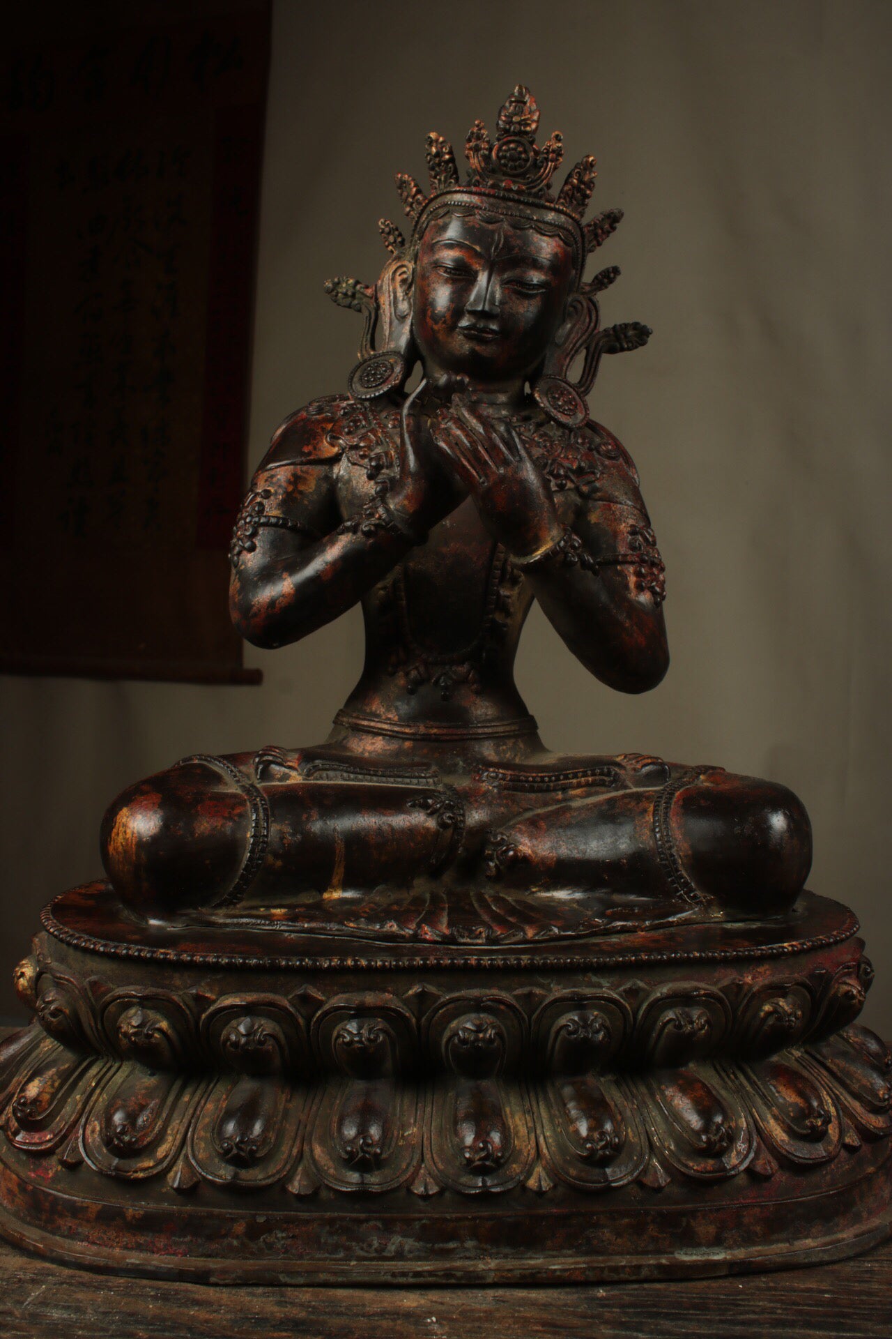 Chinese antique pure copper Maitreya