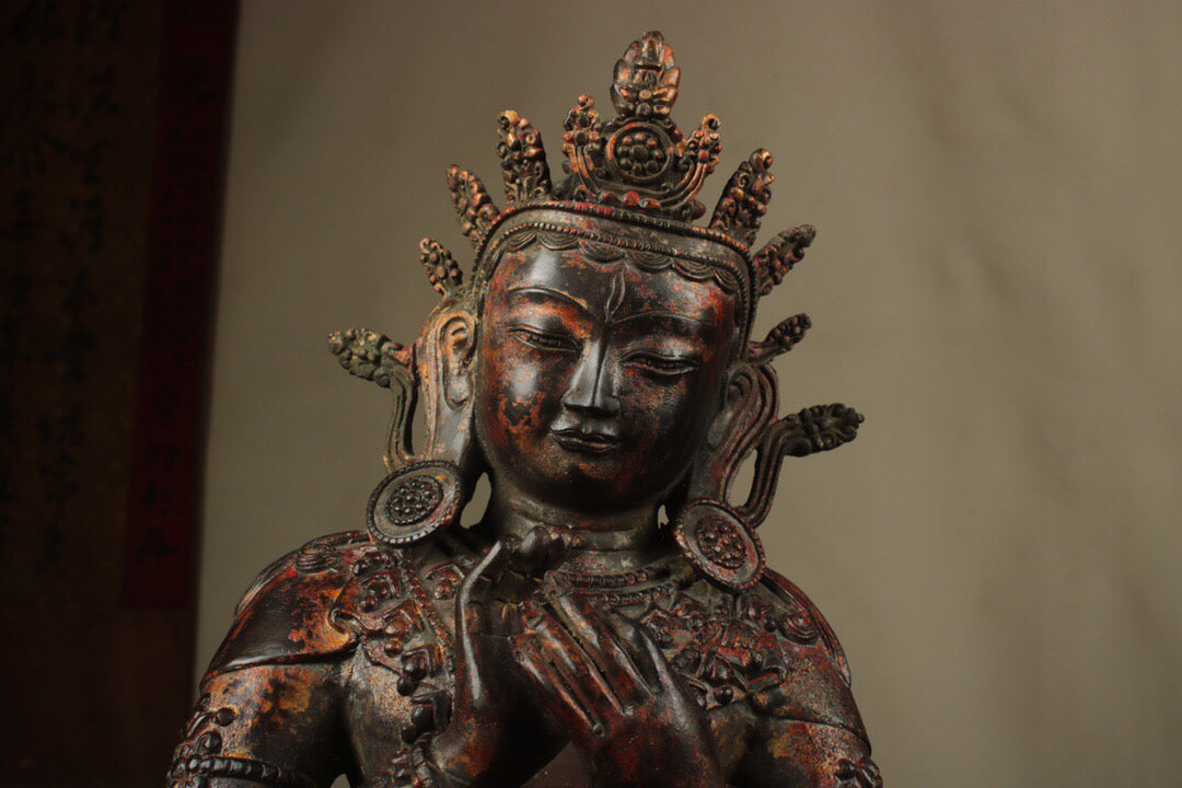 Chinese antique pure copper Maitreya