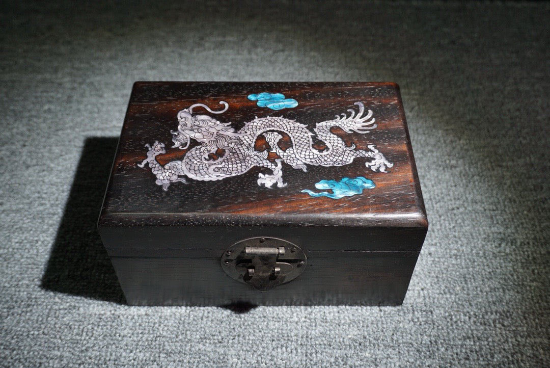 Chinese antique ebony jewelry box