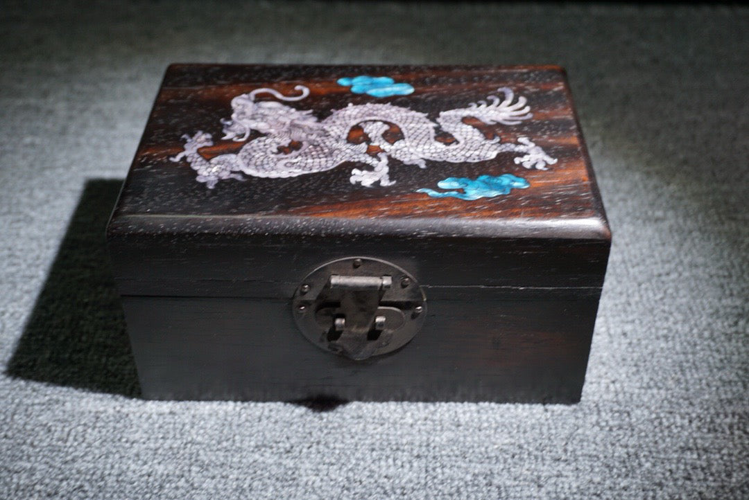 Chinese antique ebony jewelry box