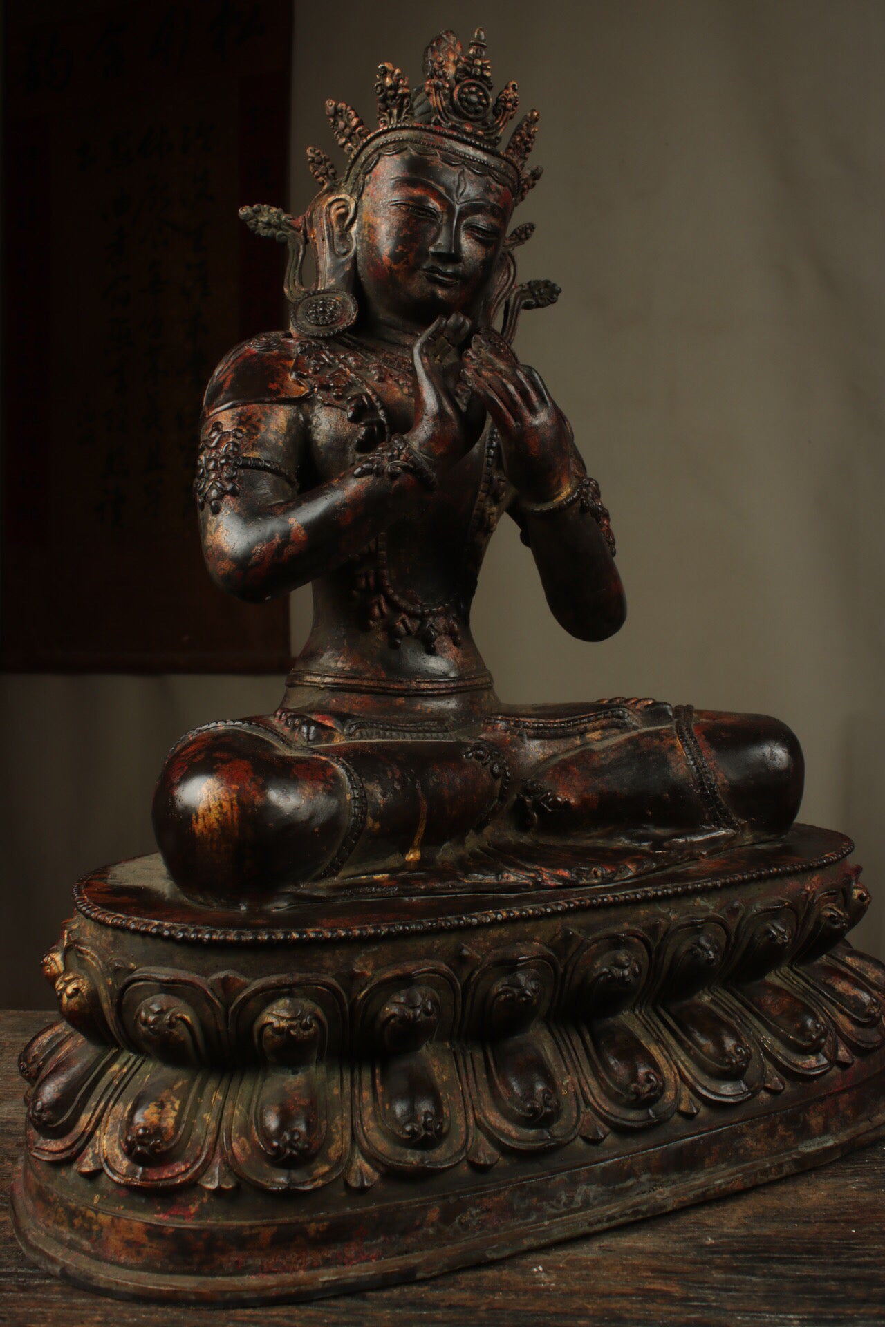 Chinese antique pure copper Maitreya