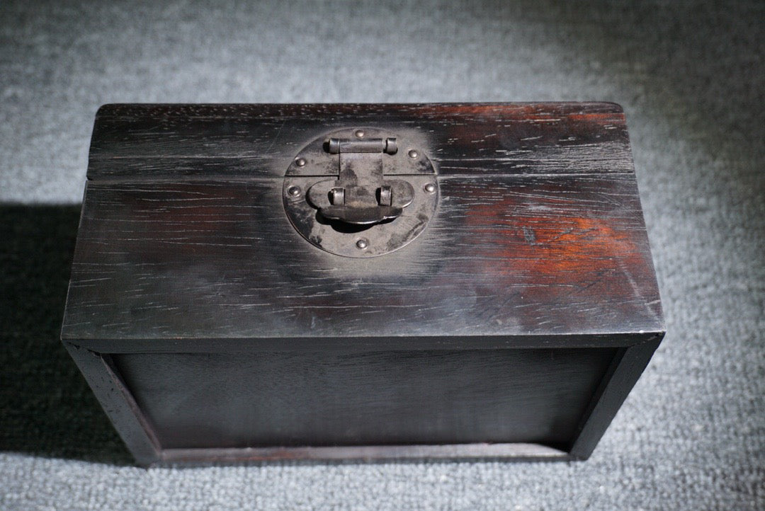 Chinese antique ebony jewelry box