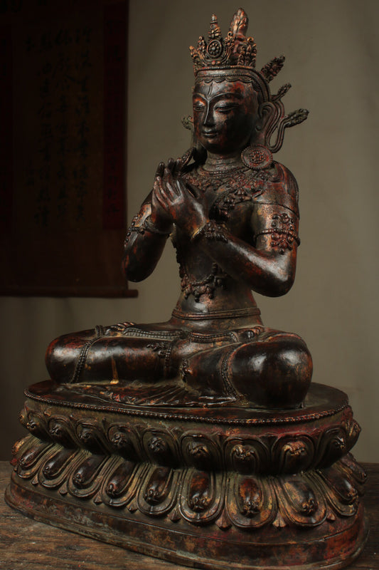 Chinese antique pure copper Maitreya