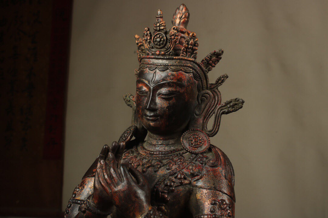 Chinese antique pure copper Maitreya
