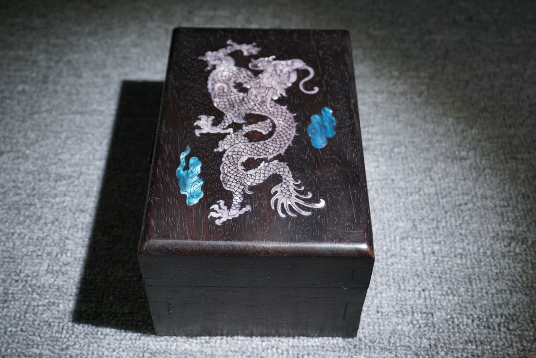 Chinese antique ebony jewelry box