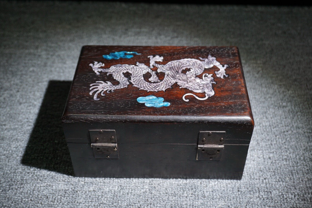 Chinese antique ebony jewelry box