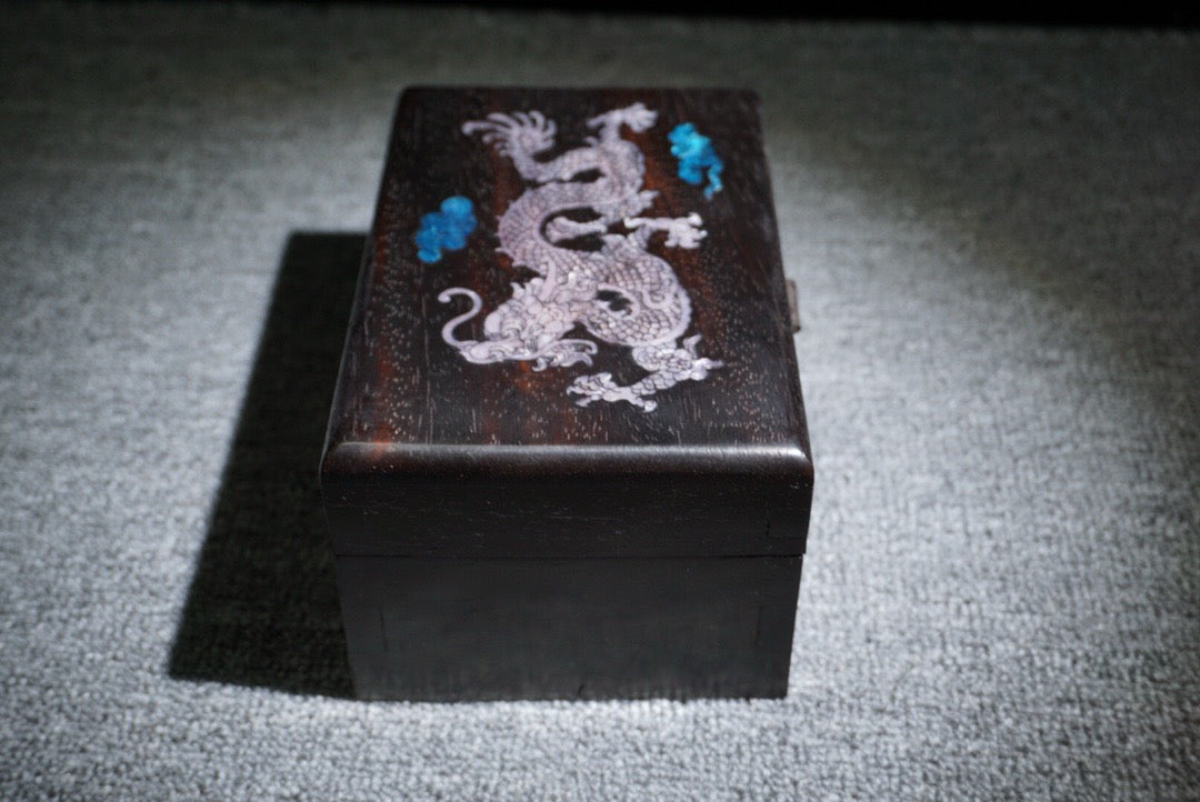 Chinese antique ebony jewelry box