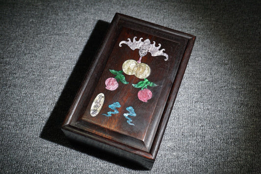 Chinese antique ebony sliding box