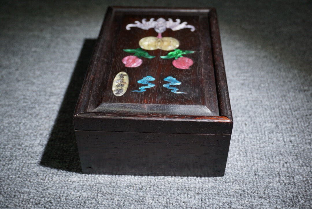 Chinese antique ebony sliding box