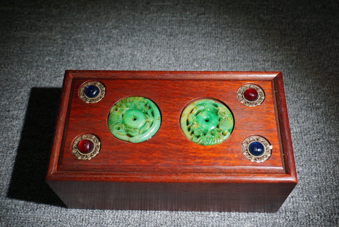 Chinese Antique Redwood Sliding Box