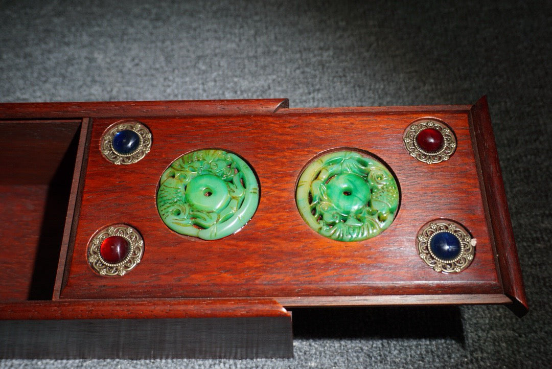 Chinese Antique Redwood Sliding Box