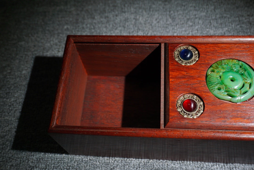 Chinese Antique Redwood Sliding Box