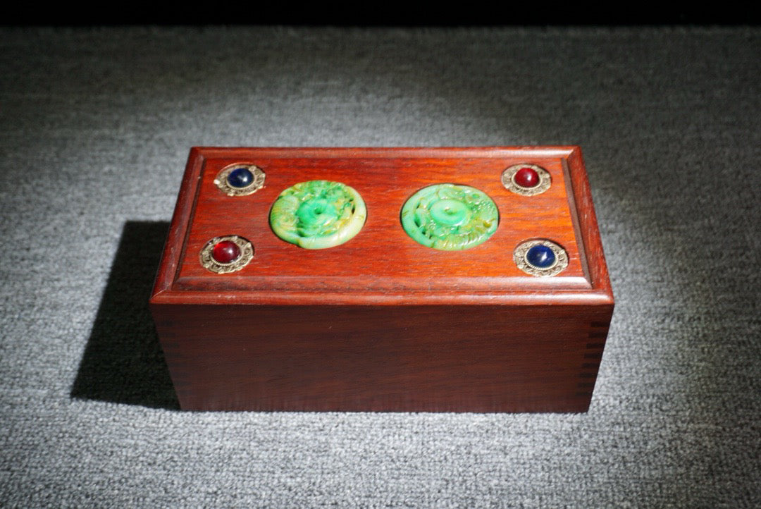 Chinese Antique Redwood Sliding Box
