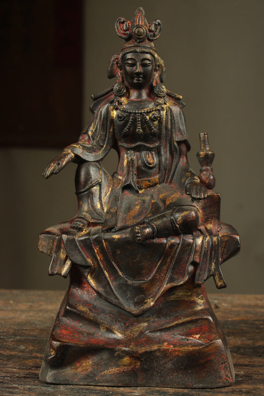 Chinese antique pure copper Guanyin