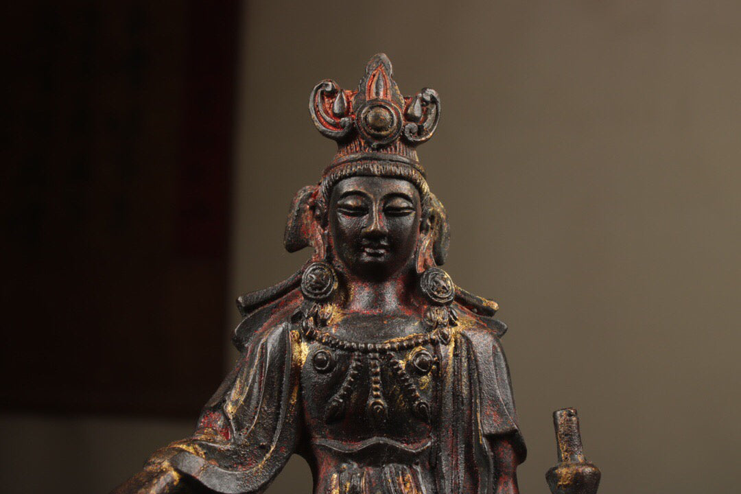 Chinese antique pure copper Guanyin