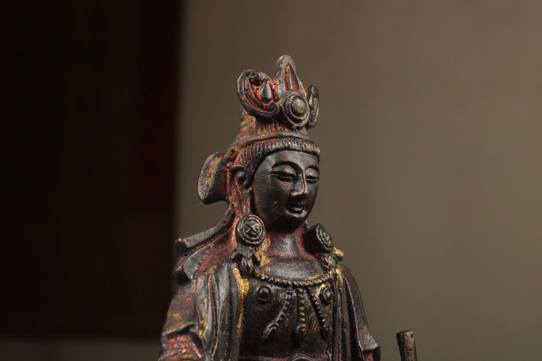 Chinese antique pure copper Guanyin