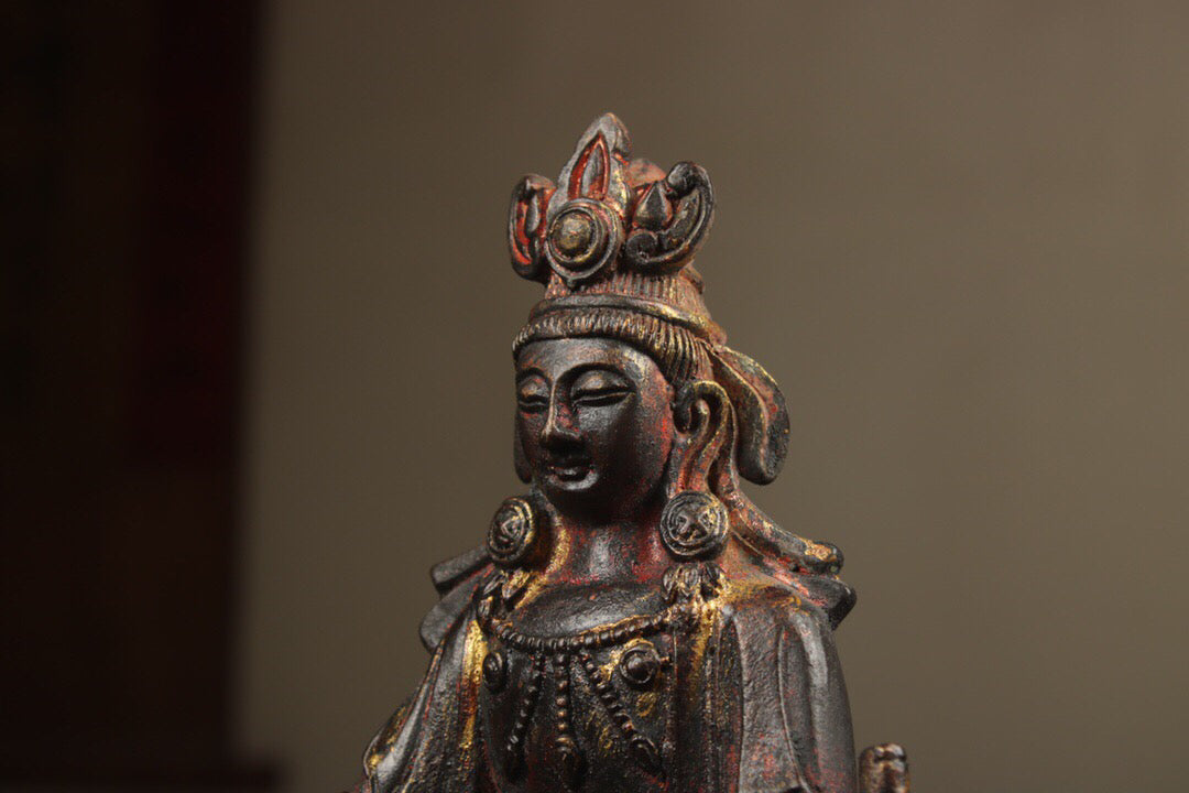 Chinese antique pure copper Guanyin