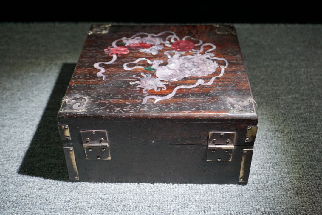 Chinese antique ebony jewelry box