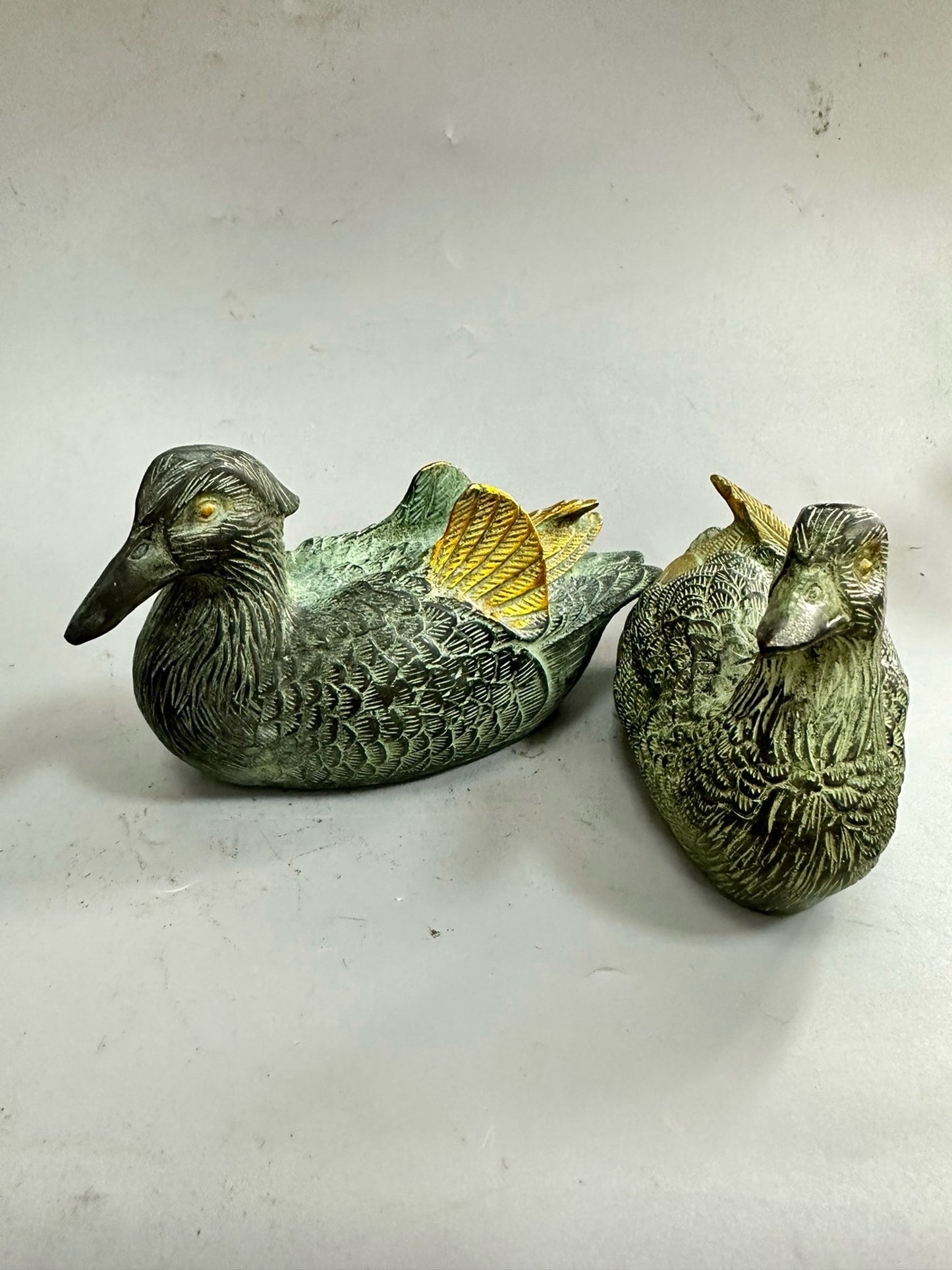 Pure copper antique gilded mandarin duck