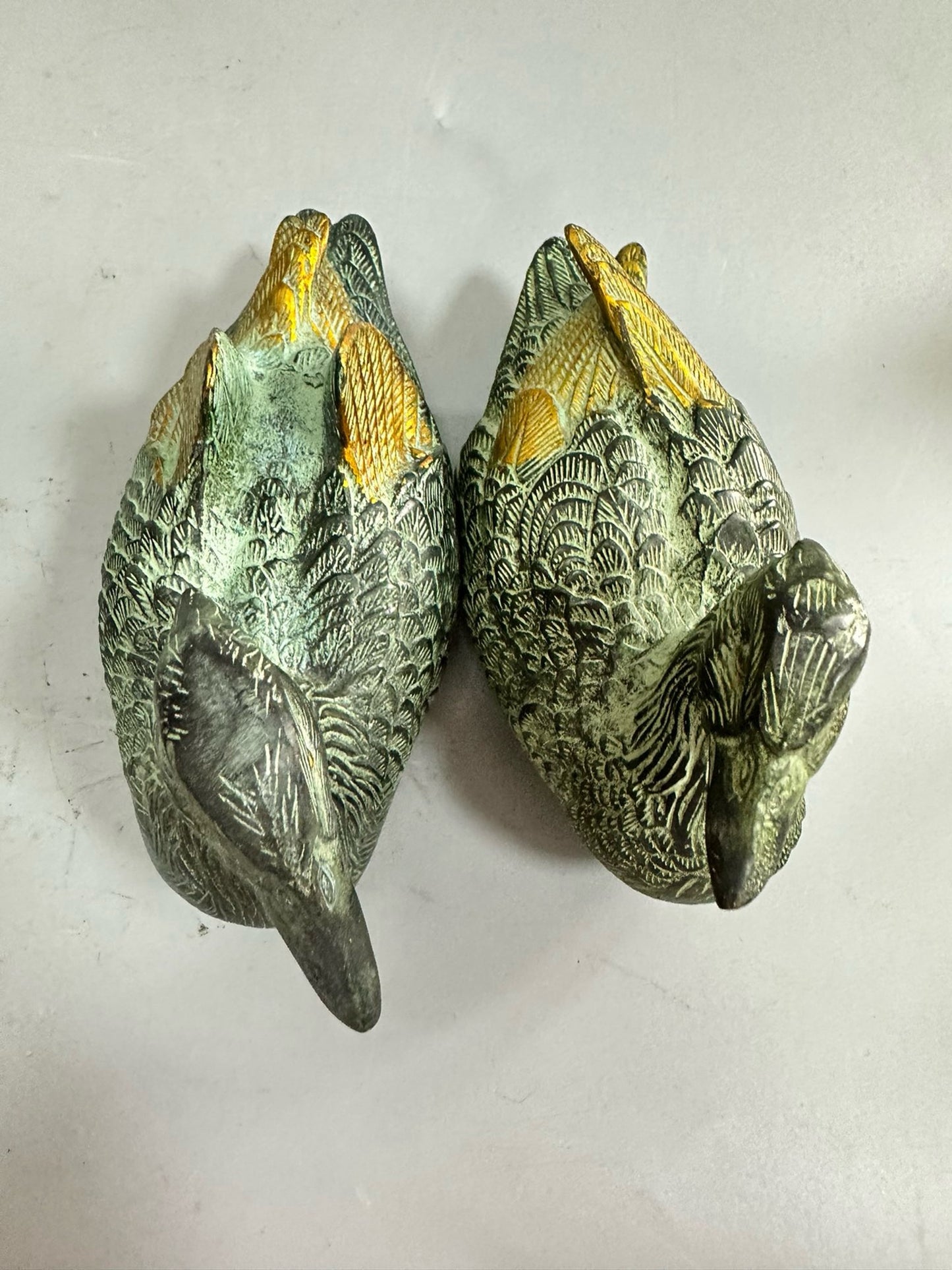 Pure copper antique gilded mandarin duck