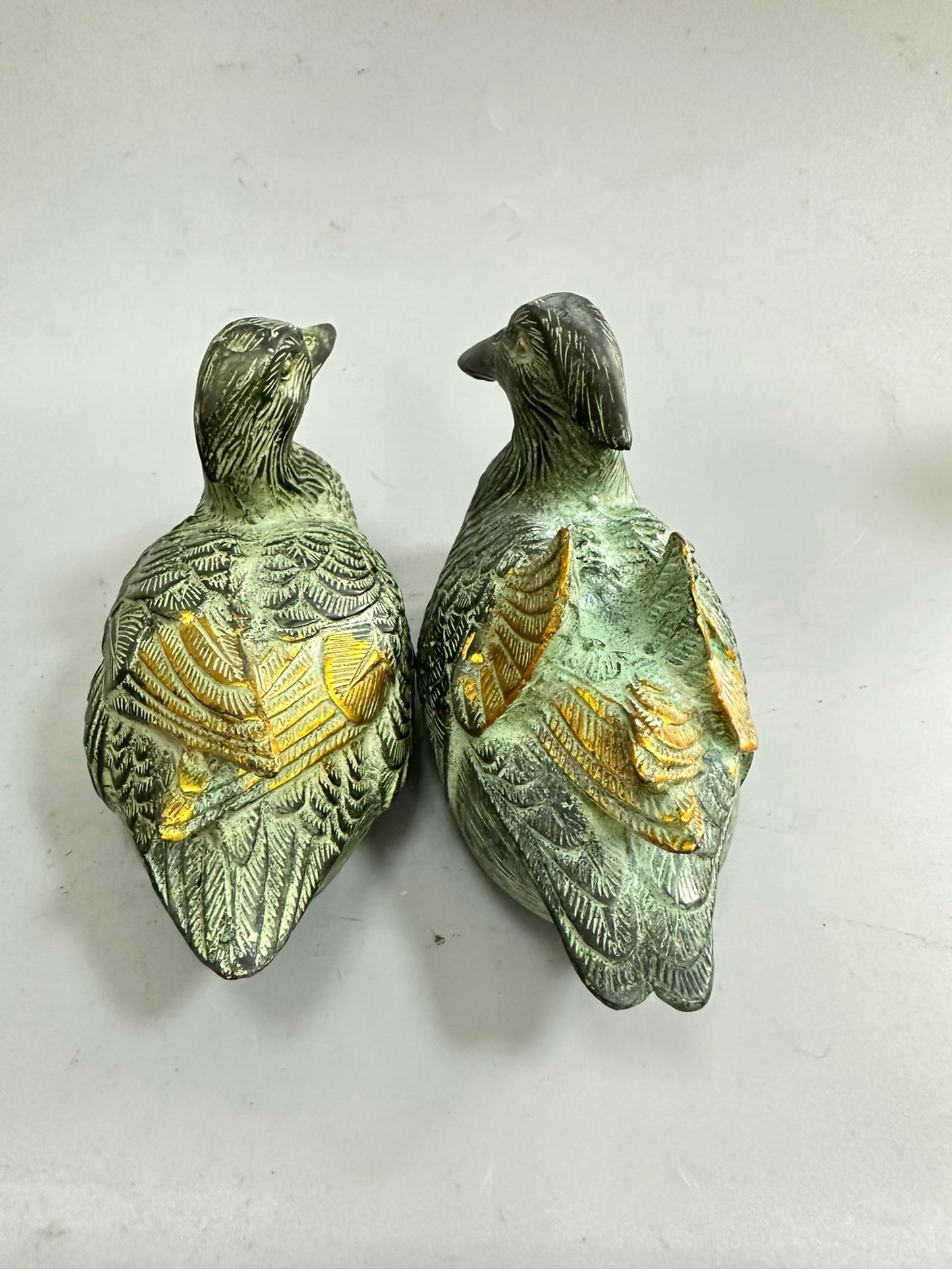 Pure copper antique gilded mandarin duck