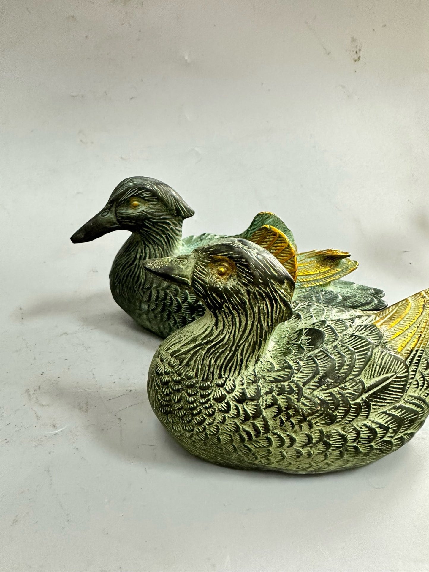 Pure copper antique gilded mandarin duck