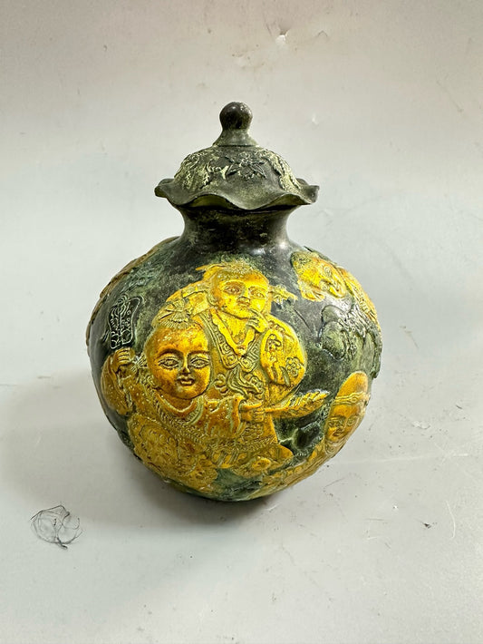 Pure copper antique gilded children's jar