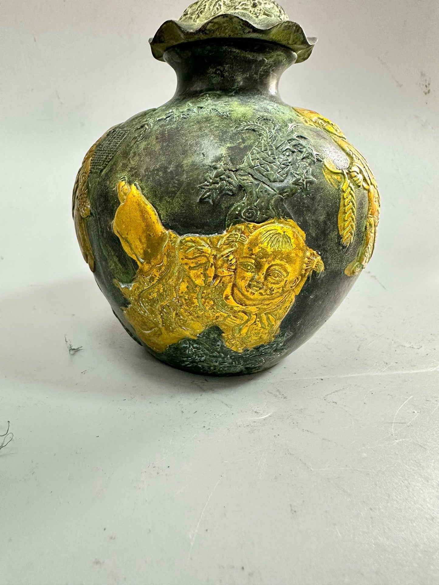 Pure copper antique gilded children's jar