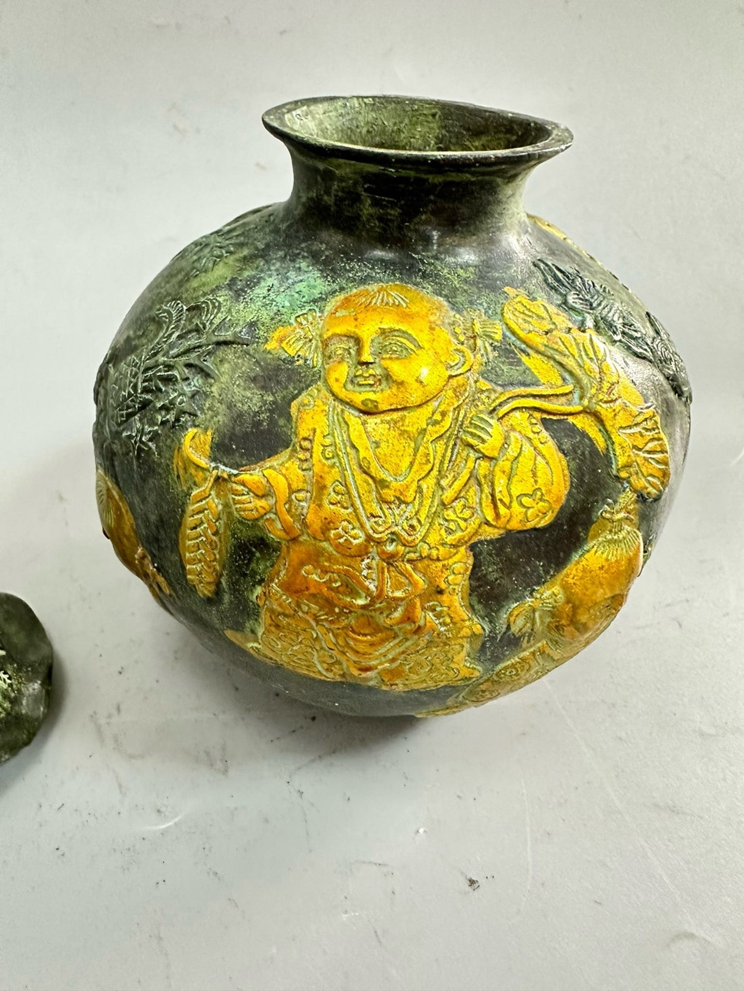 Pure copper antique gilded children's jar