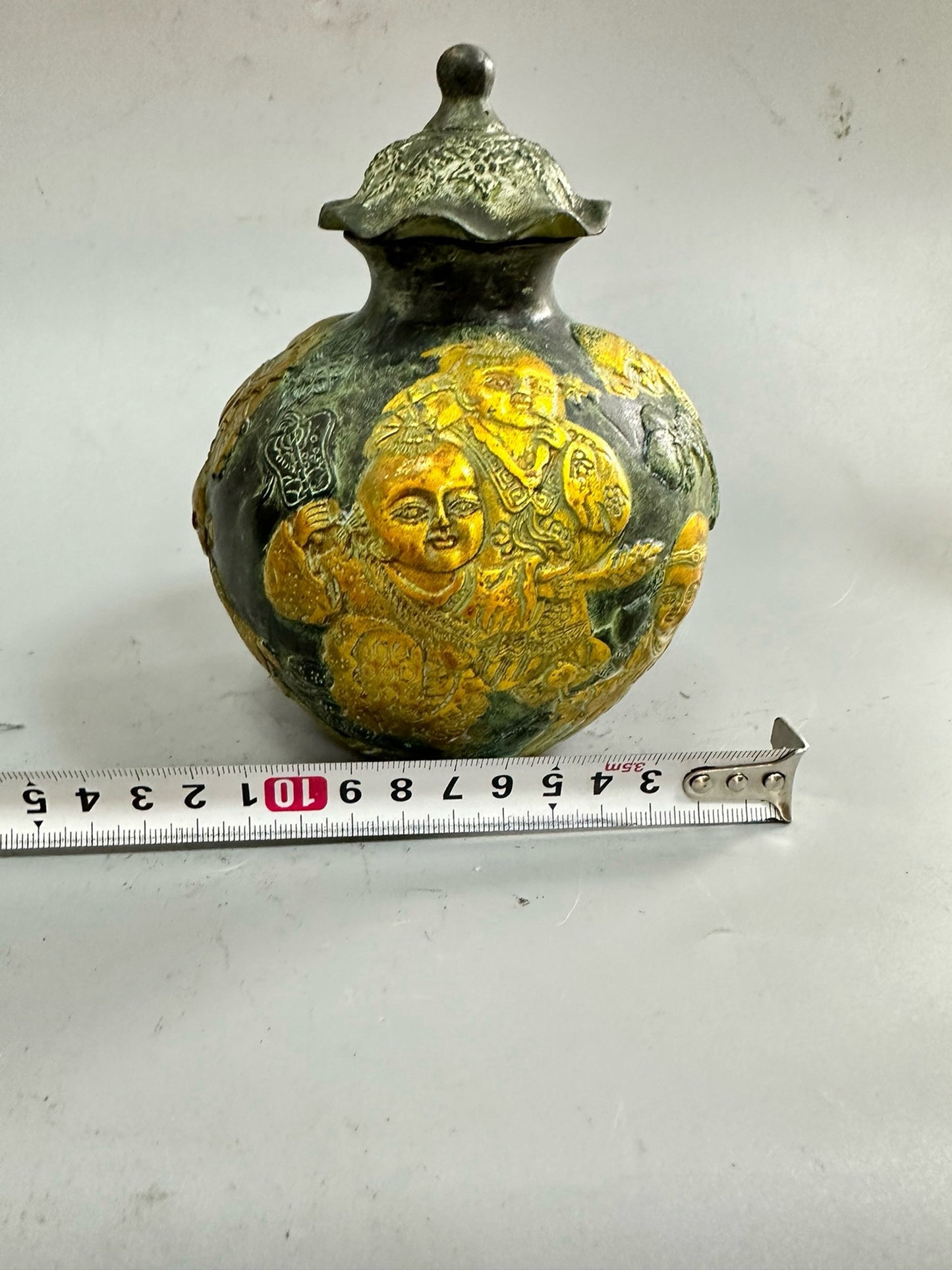 Pure copper antique gilded children's jar