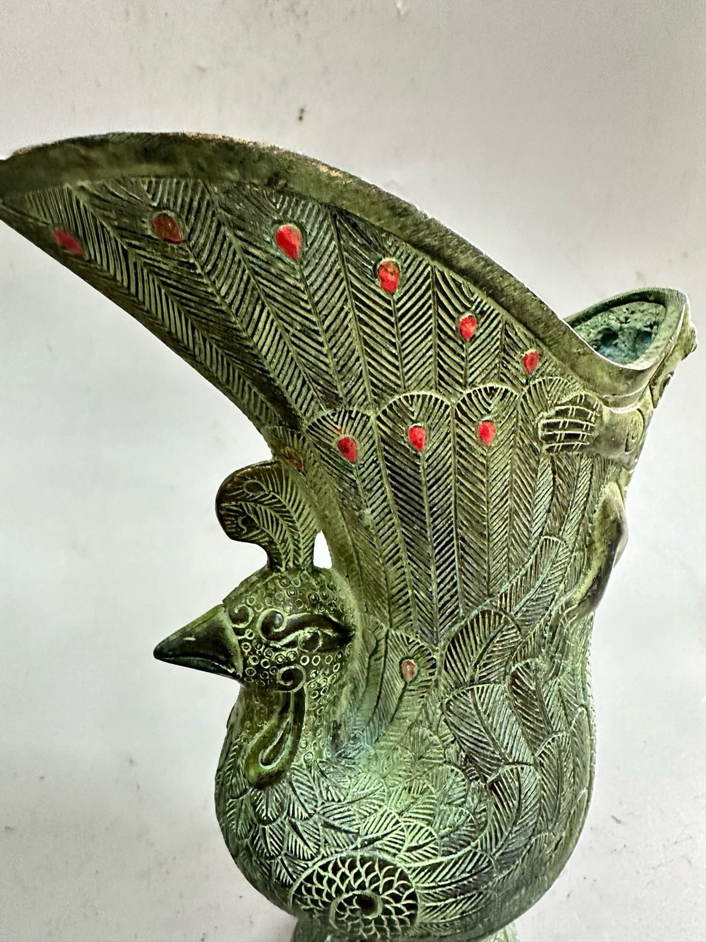 Pure copper antique phoenix statue