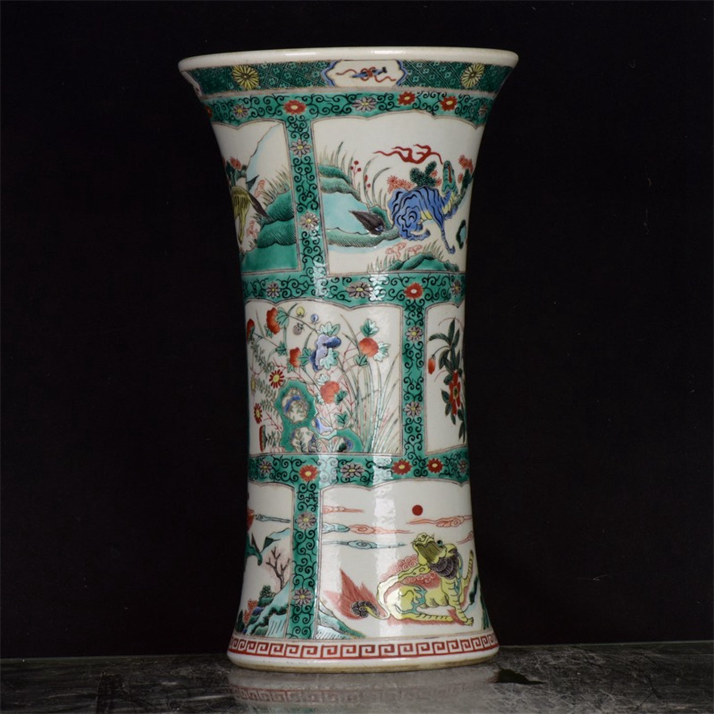 Chinese Antique Colorful Character Story Pattern Flower Drum