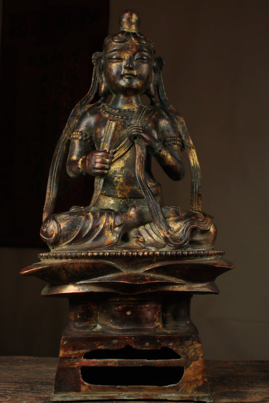 Chinese antique pure copper Guanyin