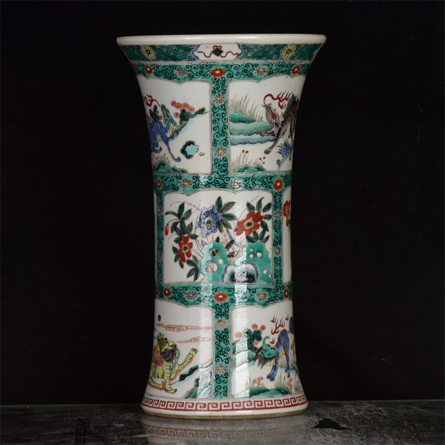 Chinese Antique Colorful Character Story Pattern Flower Drum